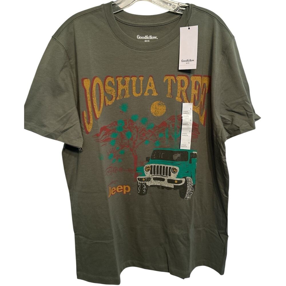 Goodfellow & Co Jeep Green T‎ Shirt Joshua Tree Cotton Blend Size Large
